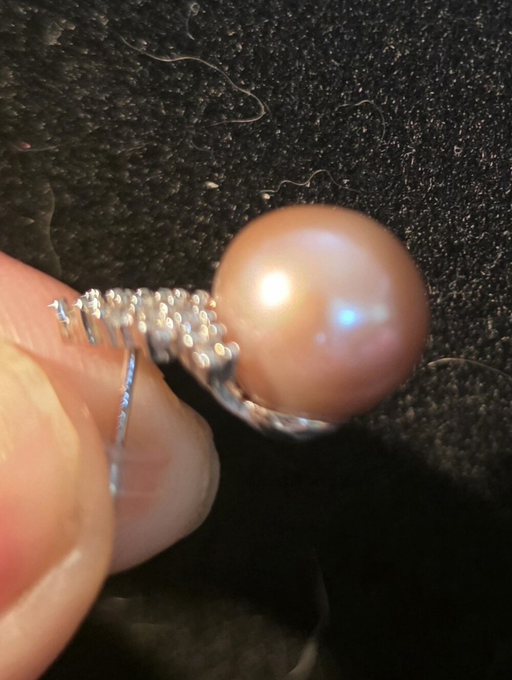 Pink Pearl Sterling Silver Earrings - Women Jewelry - Picture 7 of 7
